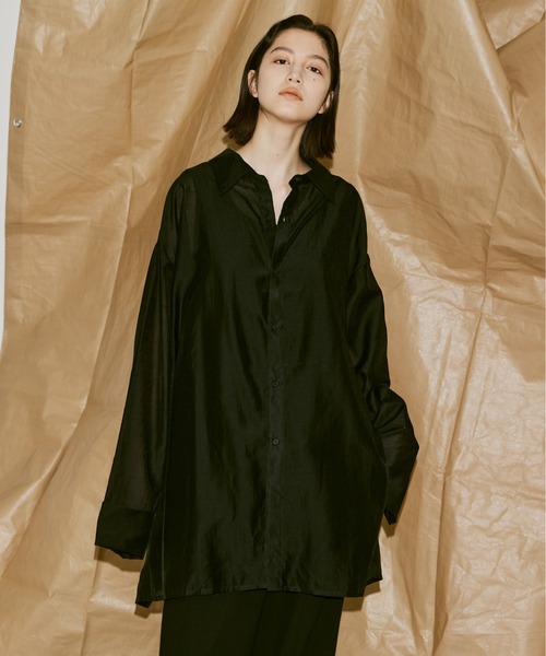 Utusiyo(ウツシヨ)の「sheer shirt 透(シャツ/ブラウス・メンズ・カーキ/ブルー/ブラック・FREE)」の7枚目の写真