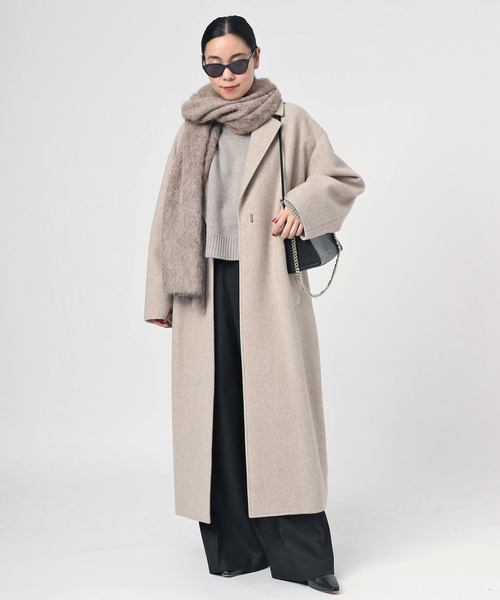 AP STUDIO（エーピーストゥディオ）の「【Soft Goat/ソフトゴート】stall（ストール/ショール・レディース・ベージュ・FREE）」の3枚目の写真