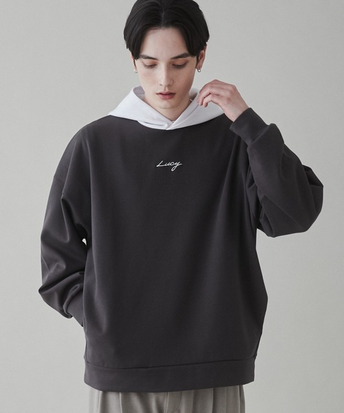 LUCY(ルーシー)の「LUCY/AIRFUNCTION刺繍プルパーカー(パーカー・メンズ・ブラック/ダークグレー/ホワイト・LARGE/MEDIUM)」の3枚目の写真