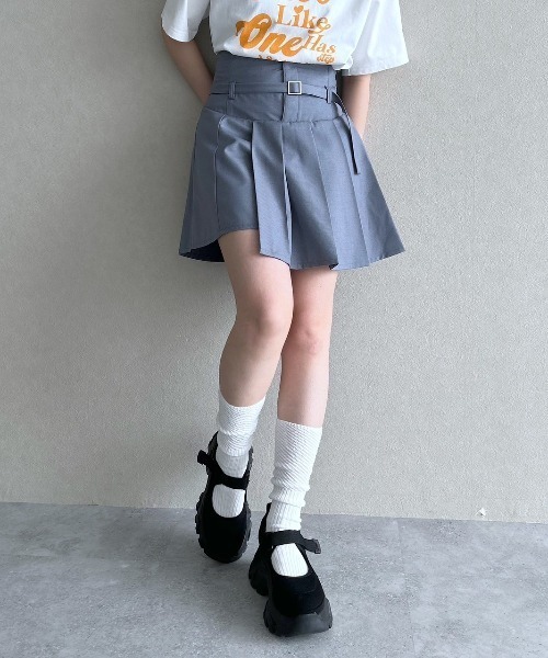 PAGEBOY（ページボーイ）の「ターンバックショートパンツ（その他パンツ・レディース・ブラック/グレー・FREE）」の2枚目の写真