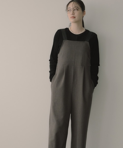 saloon（サルーン）の「SALOON(サルーン)/ワイドサロペット（サロペット/オーバーオール・レディース・ネイビー/アイボリー/ブラウン・FREE）」の2枚目の写真