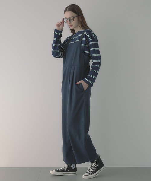 saloon（サルーン）の「SALOON(サルーン)/ワイドサロペット（サロペット/オーバーオール・レディース・ネイビー/アイボリー/ブラウン・FREE）」の5枚目の写真