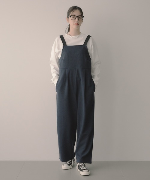 saloon（サルーン）の「SALOON(サルーン)/ワイドサロペット（サロペット/オーバーオール・レディース・ネイビー/アイボリー/ブラウン・FREE）」の16枚目の写真