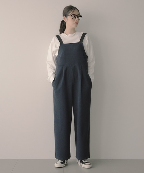 saloon（サルーン）の「SALOON(サルーン)/ワイドサロペット（サロペット/オーバーオール・レディース・ネイビー/アイボリー/ブラウン・FREE）」の18枚目の写真