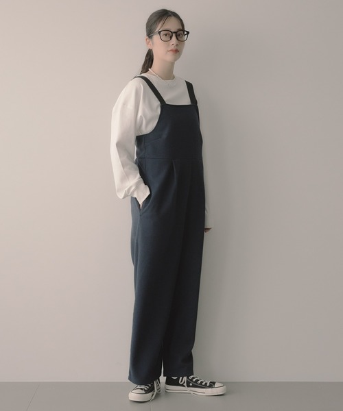 saloon（サルーン）の「SALOON(サルーン)/ワイドサロペット（サロペット/オーバーオール・レディース・ネイビー/アイボリー/ブラウン・FREE）」の19枚目の写真