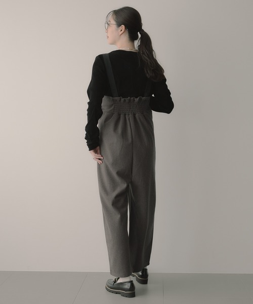 saloon（サルーン）の「SALOON(サルーン)/ワイドサロペット（サロペット/オーバーオール・レディース・ネイビー/アイボリー/ブラウン・FREE）」の12枚目の写真