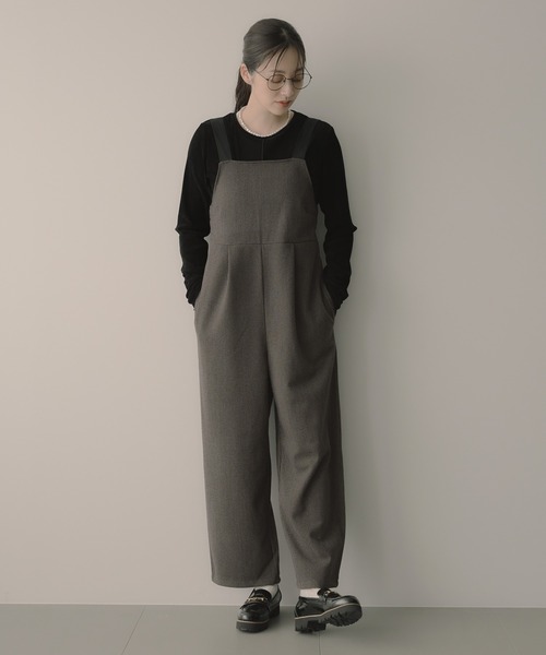 saloon（サルーン）の「SALOON(サルーン)/ワイドサロペット（サロペット/オーバーオール・レディース・ネイビー/アイボリー/ブラウン・FREE）」の13枚目の写真