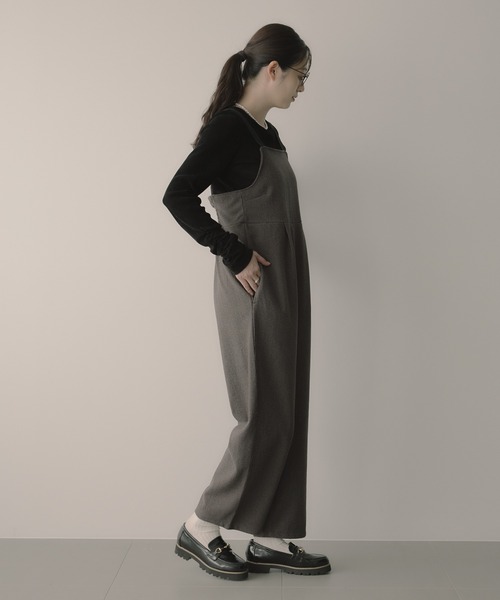 saloon（サルーン）の「SALOON(サルーン)/ワイドサロペット（サロペット/オーバーオール・レディース・ネイビー/アイボリー/ブラウン・FREE）」の14枚目の写真