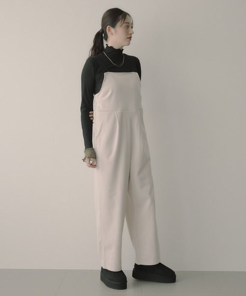 saloon（サルーン）の「SALOON(サルーン)/ワイドサロペット（サロペット/オーバーオール・レディース・ネイビー/アイボリー/ブラウン・FREE）」の9枚目の写真