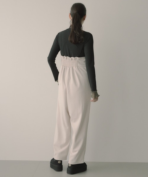 saloon（サルーン）の「SALOON(サルーン)/ワイドサロペット（サロペット/オーバーオール・レディース・ネイビー/アイボリー/ブラウン・FREE）」の10枚目の写真