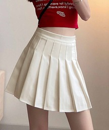 インナーパンツ付きハイウエストプリーツミニスカート