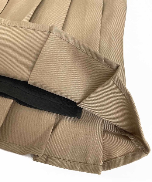 インナーパンツ付きハイウエストプリーツミニスカート（スカート