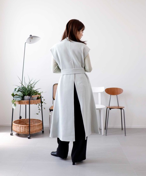 セール】【VERSEAU/ヴェルソー】ファインウールリバーロングジレ