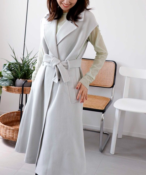 新品タグ付き「VERSEAU/ヴェルソー」ファインウールリバーロングジレ セール】【VERSEAU/ヴェルソー】ファインウールリバーロングジレ