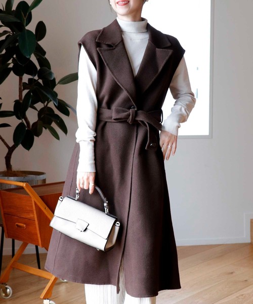 新品タグ付き「VERSEAU/ヴェルソー」ファインウールリバーロングジレ セール】【VERSEAU/ヴェルソー】ファインウールリバーロングジレ