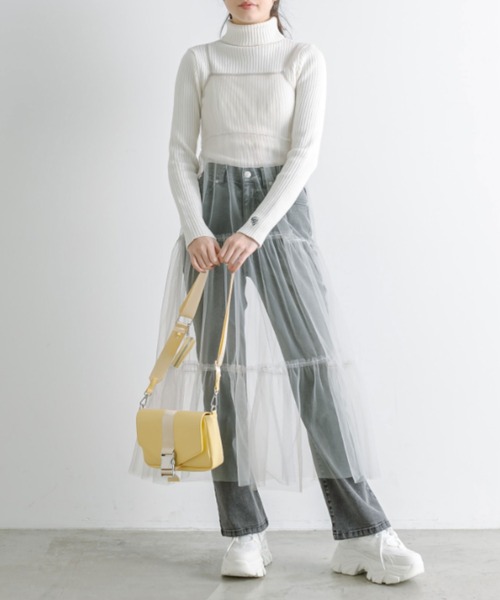 OLIVE des OLIVE（オリーブデオリーブ）の「【S/Mサイズ展開】細見えストレッチフレアデニムパンツ 1041030040（デニムパンツ・レディース・スミクロ/ブルー・MEDIUM/SMALL）」の21枚目の写真