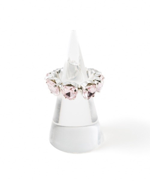 Casselini（キャセリーニ）の「Casselini(キャセリーニ)ハートビジューリング（リング・レディース・クリア/ピンク/ネイビー・FREE）」の8枚目の写真