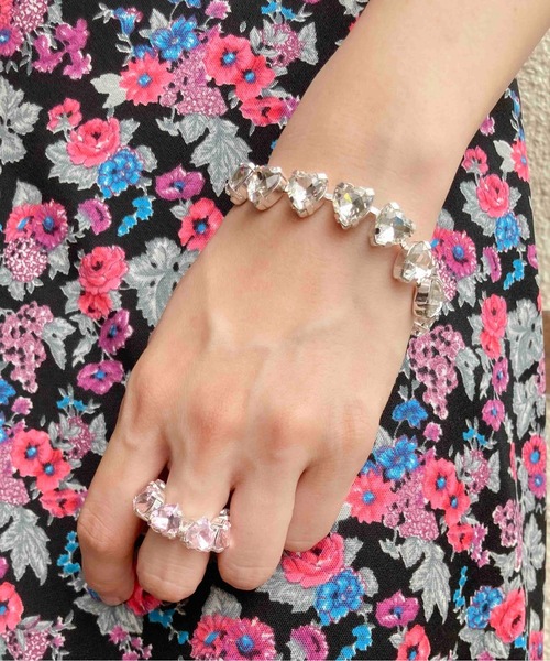 Casselini（キャセリーニ）の「Casselini(キャセリーニ)ハートビジューリング（リング・レディース・クリア/ピンク/ネイビー・FREE）」の13枚目の写真