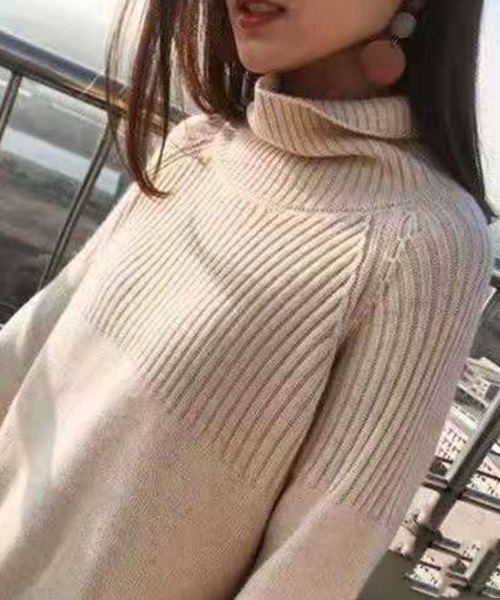 Miniministore(ミニミニストア)の「タートルネックニット レディース 秋冬(ニット/セーター・レディース・ブラウン/モカ/グレー/ベージュ/ブラック・FREE)」の1枚目の写真