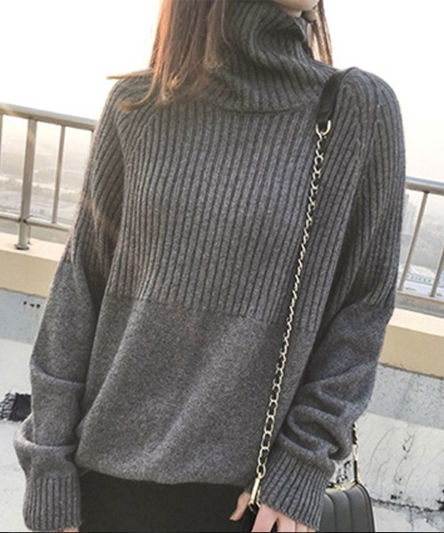 Miniministore(ミニミニストア)の「タートルネックニット レディース 秋冬(ニット/セーター・レディース・ブラウン/モカ/グレー/ベージュ/ブラック・FREE)」の21枚目の写真