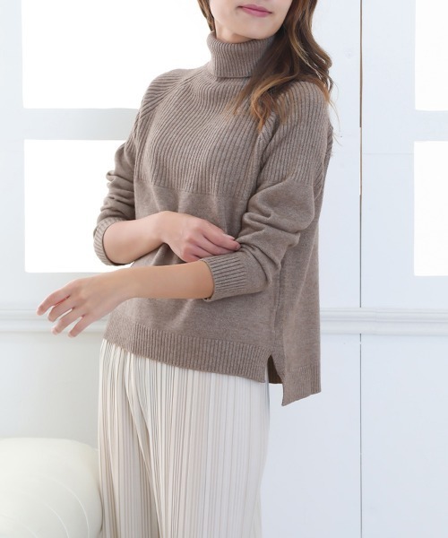 Miniministore(ミニミニストア)の「タートルネックニット レディース 秋冬(ニット/セーター・レディース・ブラウン/モカ/グレー/ベージュ/ブラック・FREE)」の19枚目の写真