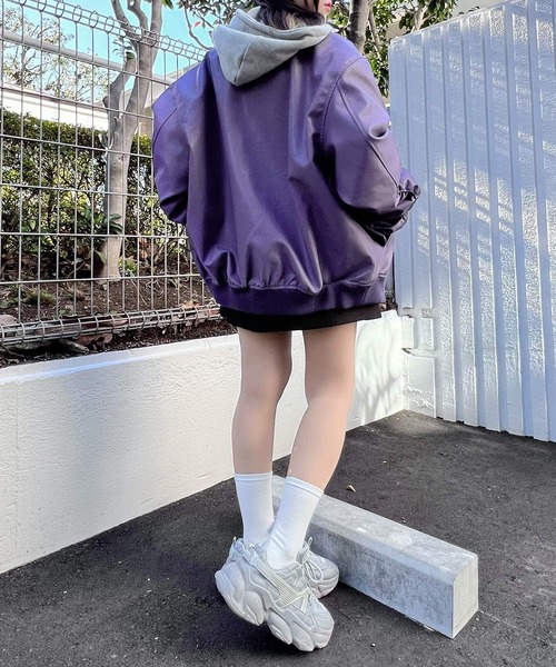 Figments オーバーフェイクレザーブルゾン Figments（フィグメンツ）の「オーバーサイズFレザーボンバー