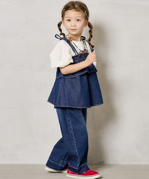 BIG FIELD(ビッグフィールド)の「カットオフデニムバギーパンツ(90~150cm)(デニムパンツ・キッズ・ネイビー/ブルー・150/140/130/120/110/100/90)」の10枚目の写真