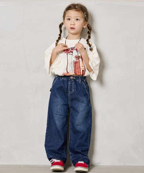 BIG FIELD(ビッグフィールド)の「カットオフデニムバギーパンツ(90~150cm)(デニムパンツ・キッズ・ネイビー/ブルー・150/140/130/120/110/100/90)」の11枚目の写真