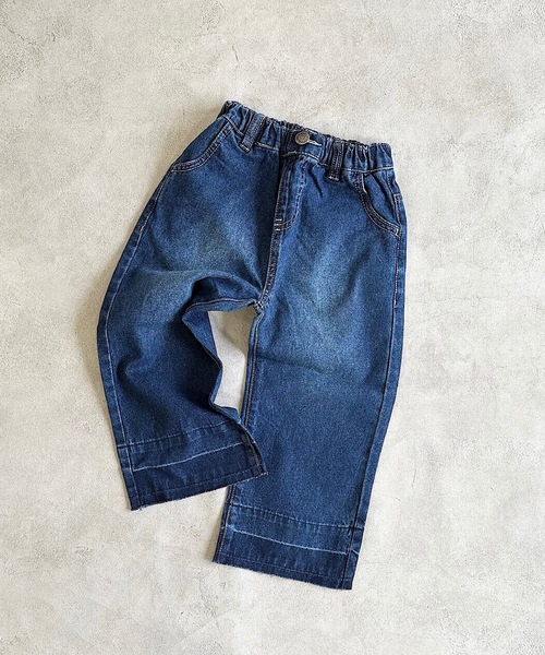 BIG FIELD(ビッグフィールド)の「カットオフデニムバギーパンツ(90~150cm)(デニムパンツ・キッズ・ネイビー/ブルー・150/140/130/120/110/100/90)」の17枚目の写真