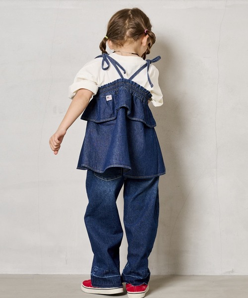 BIG FIELD(ビッグフィールド)の「カットオフデニムバギーパンツ(90~150cm)(デニムパンツ・キッズ・ネイビー/ブルー・150/140/130/120/110/100/90)」の9枚目の写真