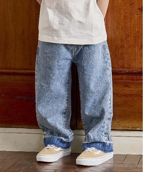 BIG FIELD(ビッグフィールド)の「カットオフデニムバギーパンツ(90~150cm)(デニムパンツ・キッズ・ネイビー/ブルー・150/140/130/120/110/100/90)」の13枚目の写真