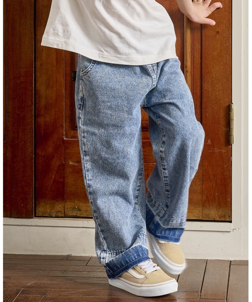 BIG FIELD(ビッグフィールド)の「カットオフデニムバギーパンツ(90~150cm)(デニムパンツ・キッズ・ネイビー/ブルー・150/140/130/120/110/100/90)」の14枚目の写真