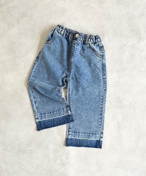 BIG FIELD(ビッグフィールド)の「カットオフデニムバギーパンツ(90~150cm)(デニムパンツ・キッズ・ネイビー/ブルー・150/140/130/120/110/100/90)」の16枚目の写真