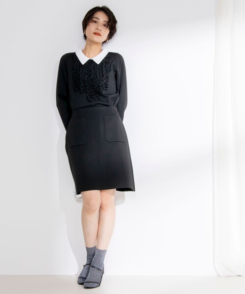 NOLLEY’S(ノーリーズ)の「《セットアップ対応》《手洗い可能》ニットミニスカート(スカート・レディース・アイボリー/ブラック・1/2)」の22枚目の写真