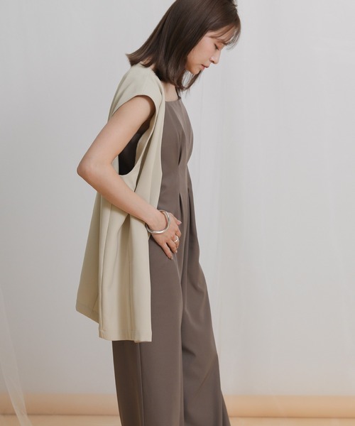 select MOCA（セレクトモカ）の「ノーカラーコクーンシルエットベスト（ベスト・レディース・ブラック/ベージュ・FREE）」の15枚目の写真