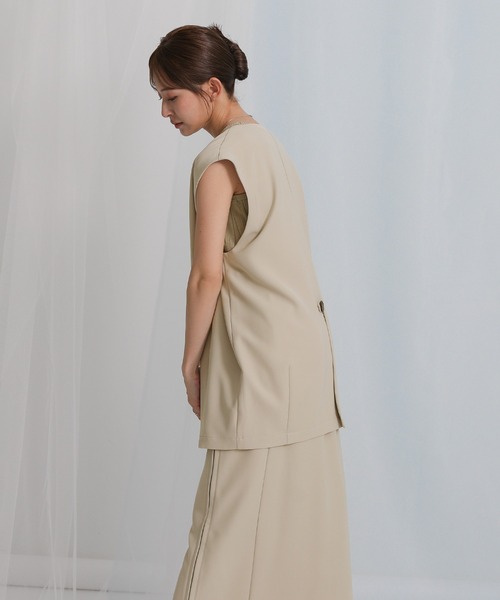 select MOCA（セレクトモカ）の「ノーカラーコクーンシルエットベスト（ベスト・レディース・ブラック/ベージュ・FREE）」の22枚目の写真