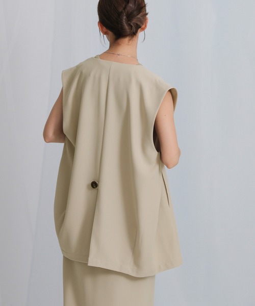 select MOCA（セレクトモカ）の「ノーカラーコクーンシルエットベスト（ベスト・レディース・ブラック/ベージュ・FREE）」の17枚目の写真