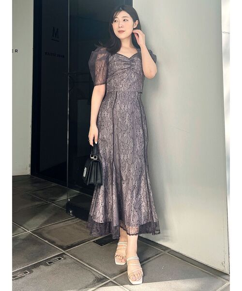 MERCURYDUO(マーキュリーデュオ)の「レースビスチェブラウス【セットアップ着用可】(シャツ/ブラウス・レディース・オフホワイト/パープル/ベージュ・FREE)」の9枚目の写真