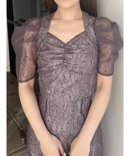 MERCURYDUO(マーキュリーデュオ)の「レースビスチェブラウス【セットアップ着用可】(シャツ/ブラウス・レディース・オフホワイト/パープル/ベージュ・FREE)」の13枚目の写真