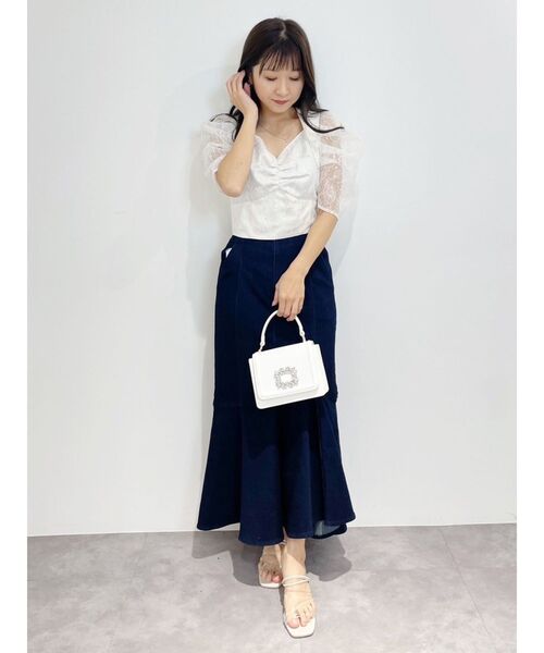 MERCURYDUO(マーキュリーデュオ)の「レースビスチェブラウス【セットアップ着用可】(シャツ/ブラウス・レディース・オフホワイト/パープル/ベージュ・FREE)」の22枚目の写真