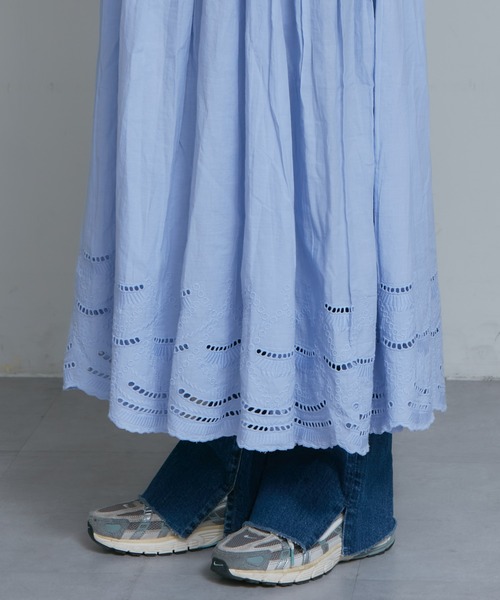 CIAOPANIC TYPY（チャオパニックティピー）の「【india】カットワークレーススカラップキャミワンピース（ワンピース・レディース・ブラック/サックスブルー/オフホワイト・ONE SIZE）」の4枚目の写真