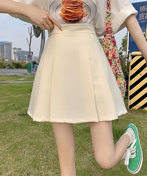 Mayree（メイリー）の「【Mayree】フロントプリーツミニスカート（スカート・レディース・ブルー/ピンク/ホワイト/ブラック・SMALL/MEDIUM/LARGE）」の14枚目の写真