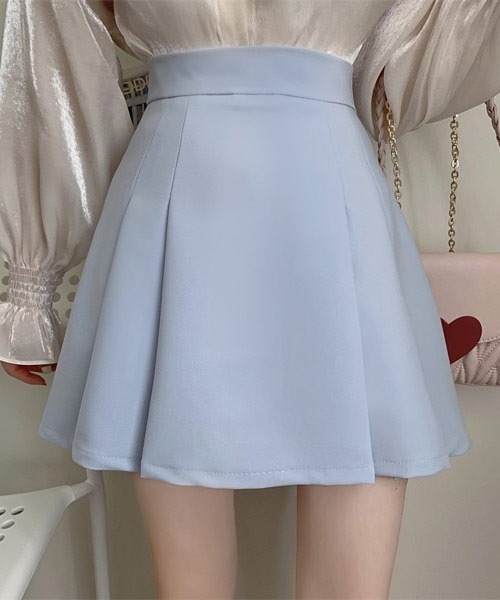 Mayree（メイリー）の「【Mayree】フロントプリーツミニスカート（スカート・レディース・ブルー/ピンク/ホワイト/ブラック・SMALL/MEDIUM/LARGE）」の21枚目の写真