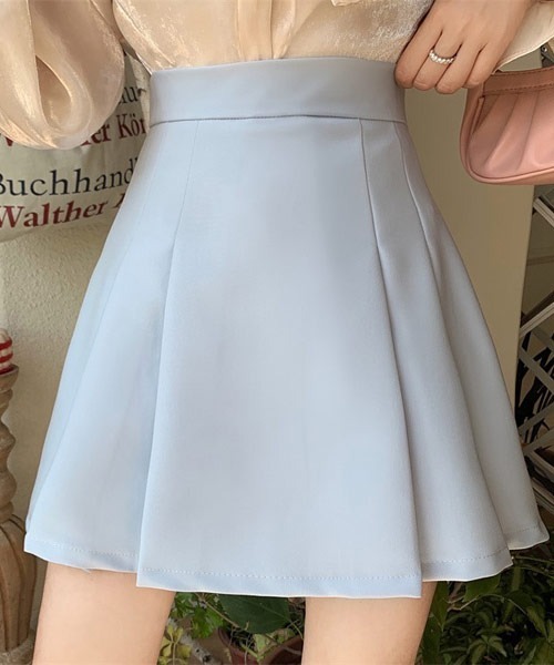 Mayree（メイリー）の「【Mayree】フロントプリーツミニスカート（スカート・レディース・ブルー/ピンク/ホワイト/ブラック・SMALL/MEDIUM/LARGE）」の6枚目の写真