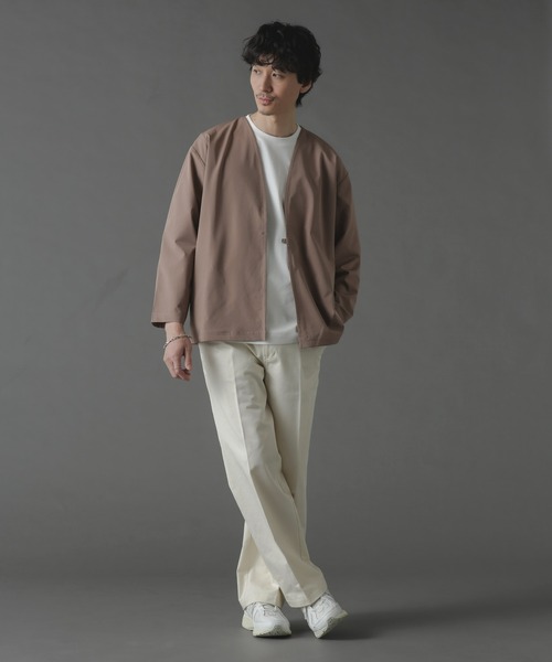 NANO universe(ナノユニバース)の「ライトウェイトストレッチノーカラージャケット(セットアップ可)(ノーカラージャケット・メンズ・ライトブラウン/ダークグレー/ブラック・S/M/L)」の21枚目の写真