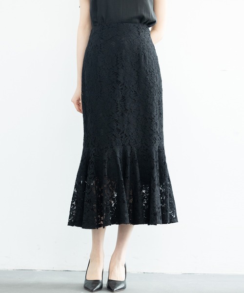 SAISON DE PAPILLON(セゾンドパピヨン)の「マーメイドス総レース生地スカート(スカート・レディース・ピンク/ブルー/アイボリー/ブラック・S/M/L)」の8枚目の写真