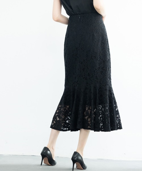 SAISON DE PAPILLON(セゾンドパピヨン)の「マーメイドス総レース生地スカート(スカート・レディース・ピンク/ブルー/アイボリー/ブラック・S/M/L)」の9枚目の写真