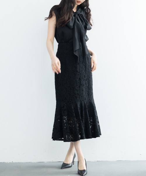 SAISON DE PAPILLON(セゾンドパピヨン)の「マーメイドス総レース生地スカート(スカート・レディース・ピンク/ブルー/アイボリー/ブラック・S/M/L)」の10枚目の写真