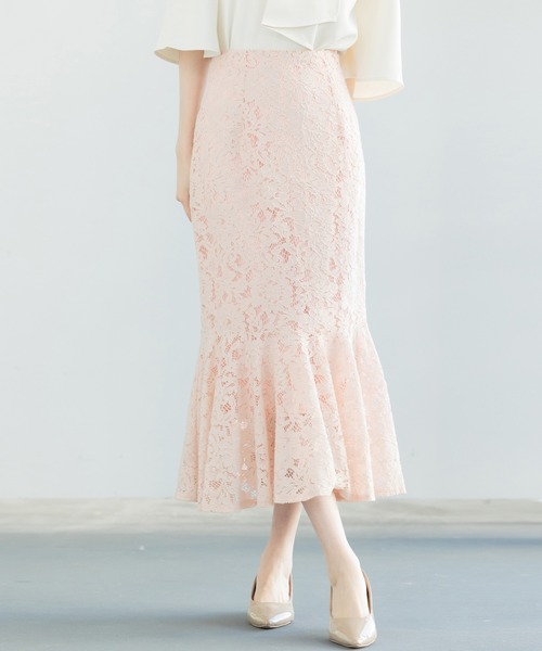 SAISON DE PAPILLON(セゾンドパピヨン)の「マーメイドス総レース生地スカート(スカート・レディース・ピンク/ブルー/アイボリー/ブラック・S/M/L)」の17枚目の写真