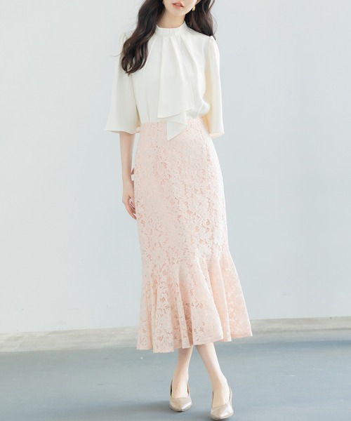 SAISON DE PAPILLON(セゾンドパピヨン)の「マーメイドス総レース生地スカート(スカート・レディース・ピンク/ブルー/アイボリー/ブラック・S/M/L)」の22枚目の写真